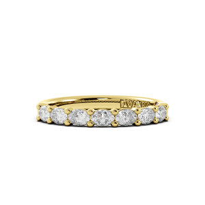 Oval Signature Cup East West Halfway Wedding Band