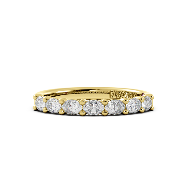 Oval Signature Cup East West Halfway Wedding Band