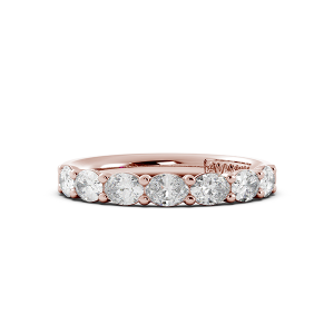 Oval Signature Cup East West Halfway Wedding Band