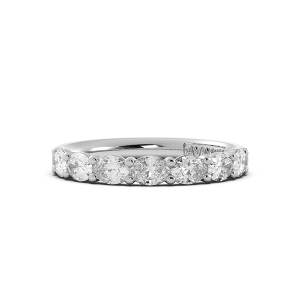 Oval Signature Cup East West Halfway Wedding Band
