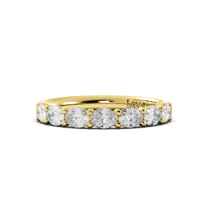 Oval Signature Cup East West Halfway Wedding Band