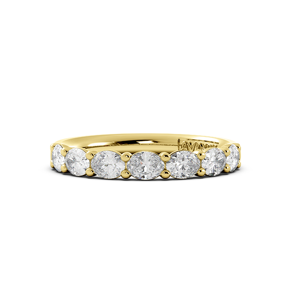 Oval Signature Cup East West Halfway Wedding Band