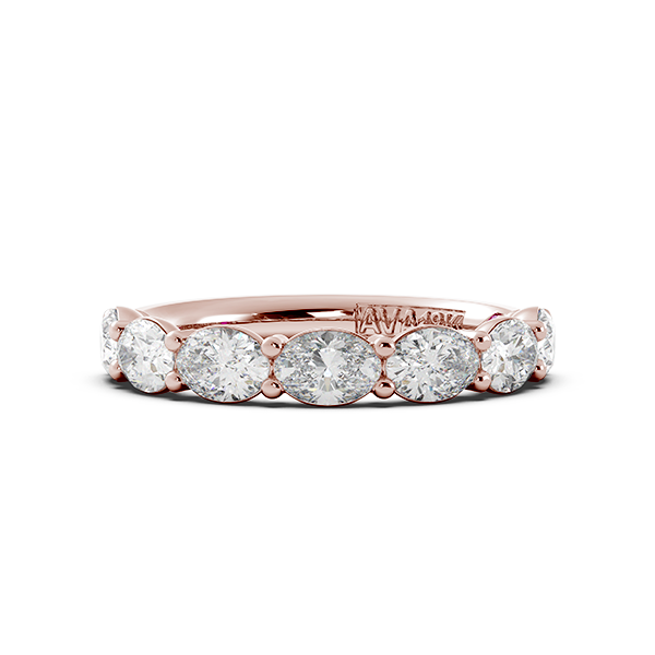 Oval Signature Cup East West Halfway Wedding Band