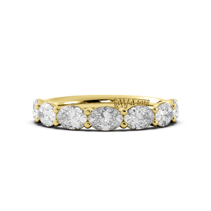 Oval Signature Cup East West Halfway Wedding Band