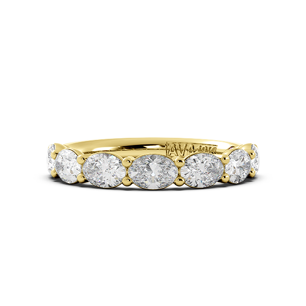 Oval Signature Cup East West Halfway Wedding Band