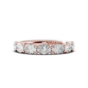 Oval Signature Cup East West Halfway Wedding Band