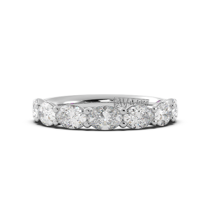 Oval Signature Cup East West Halfway Wedding Band