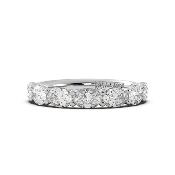 Oval Signature Cup East West Halfway Wedding Band