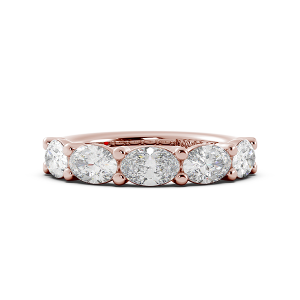 Oval Signature Cup East West Halfway Wedding Band