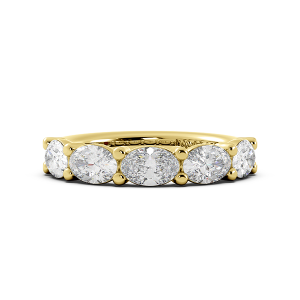 Oval Signature Cup East West Halfway Wedding Band