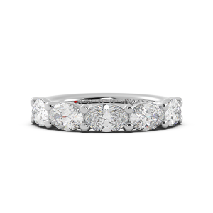 Oval Signature Cup East West Halfway Wedding Band