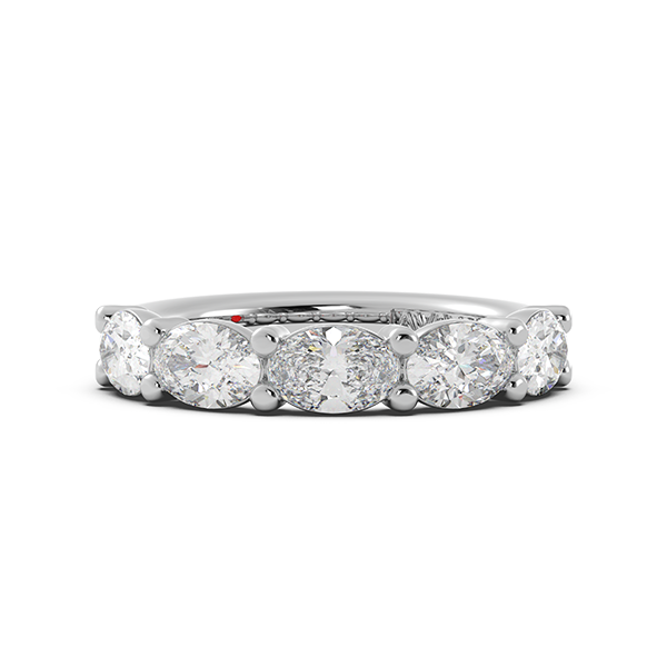 Oval Signature Cup East West Halfway Wedding Band