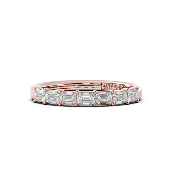 Emerald Signature Cup East West Halfway Wedding Band