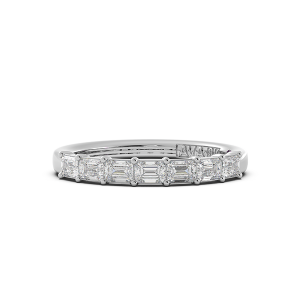 Emerald Signature Cup East West Halfway Wedding Band