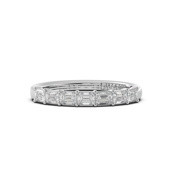 Emerald Signature Cup East West Halfway Wedding Band