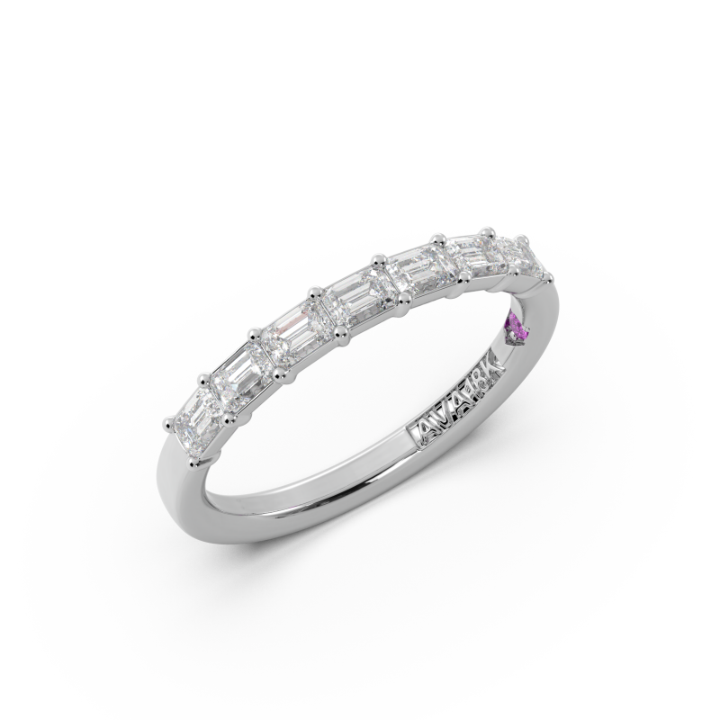 Emerald Signature Cup East West Halfway Wedding Band