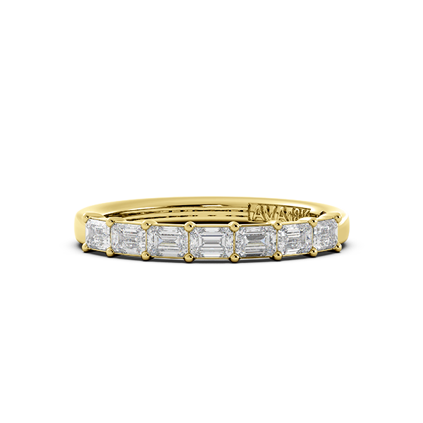 Emerald Signature Cup East West Halfway Wedding Band
