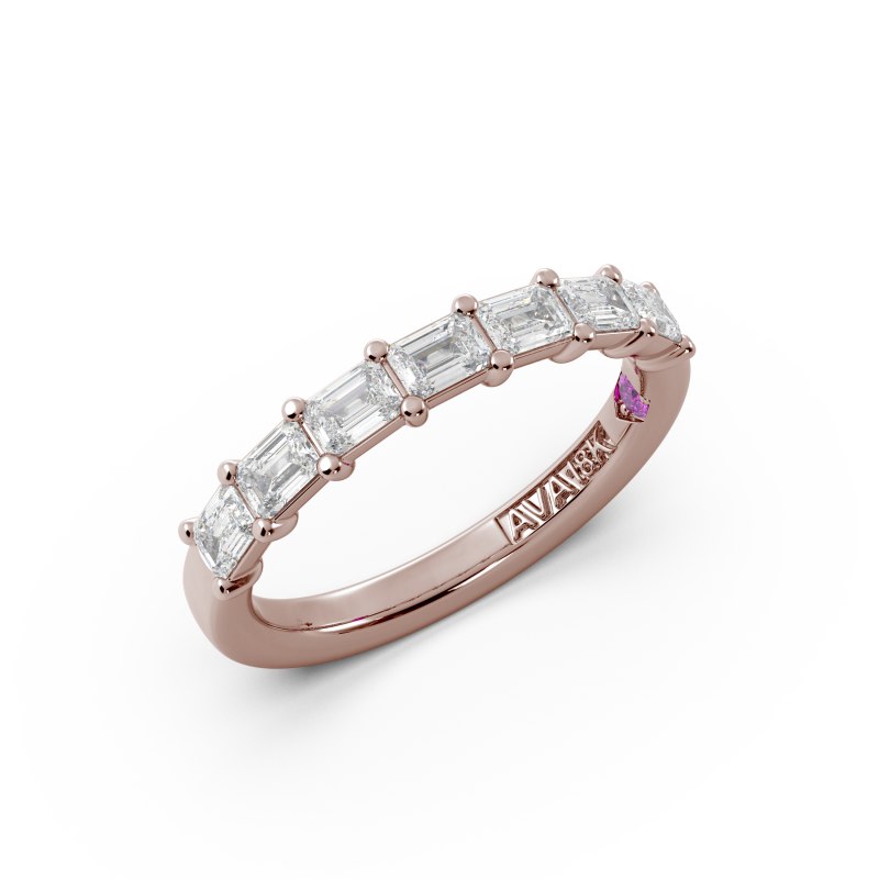 Emerald Signature Cup East West Halfway Wedding Band