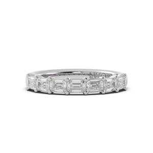 Emerald Signature Cup East West Halfway Wedding Band