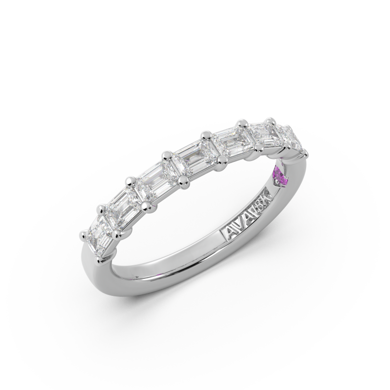 Emerald Signature Cup East West Halfway Wedding Band