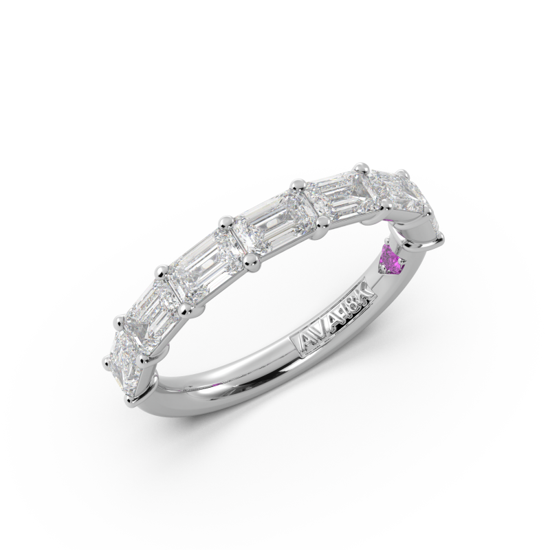 Emerald Signature Cup East West Halfway Wedding Band