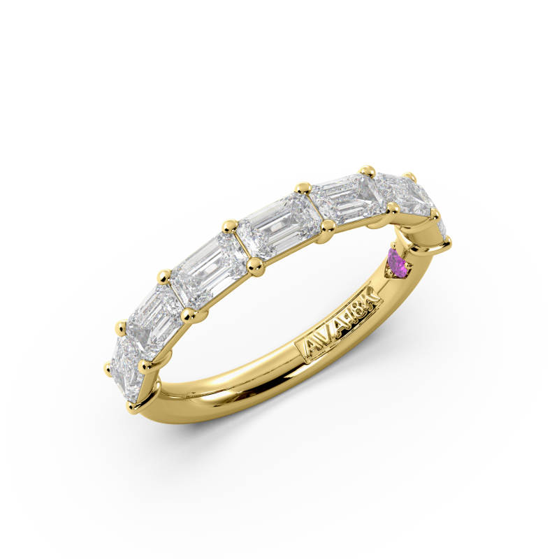 Emerald Signature Cup East West Halfway Wedding Band