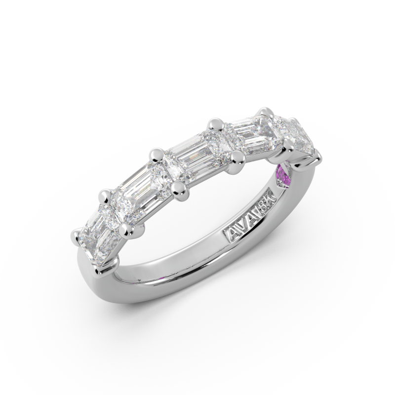 Emerald Signature Cup East West Halfway Wedding Band