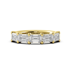 Emerald Signature Cup East West Halfway Wedding Band