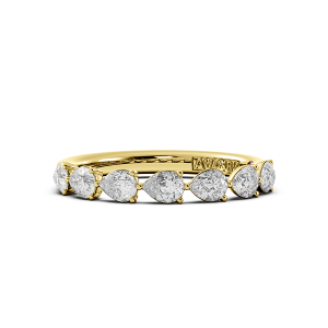 Pear Signature Cup East West Halfway Wedding Band
