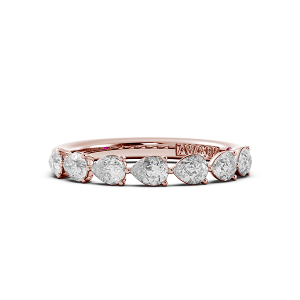 Pear Signature Cup East West Halfway Wedding Band
