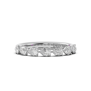 Pear Signature Cup East West Halfway Wedding Band