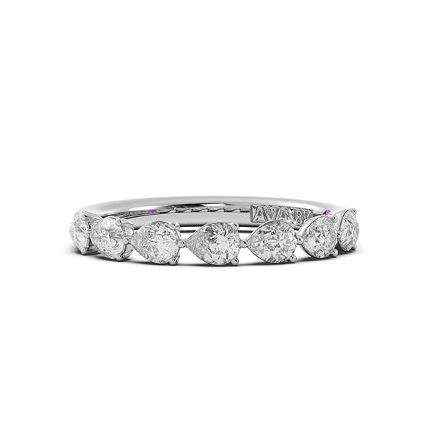 Pear Signature Cup East West Halfway Wedding Band