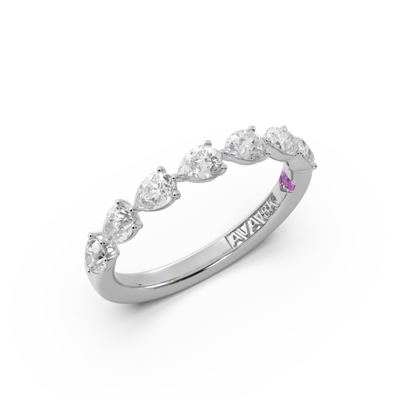 Pear Signature Cup East West Halfway Wedding Band