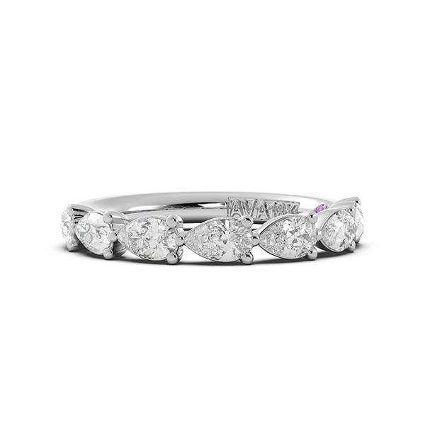 Pear Signature Cup East West Halfway Wedding Band