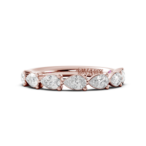 Pear Signature Cup East West Halfway Wedding Band