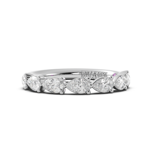 Pear Signature Cup East West Halfway Wedding Band