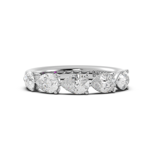 Pear Signature Cup East West Halfway Wedding Band