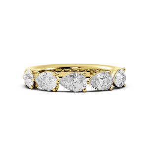 Pear Signature Cup East West Halfway Wedding Band