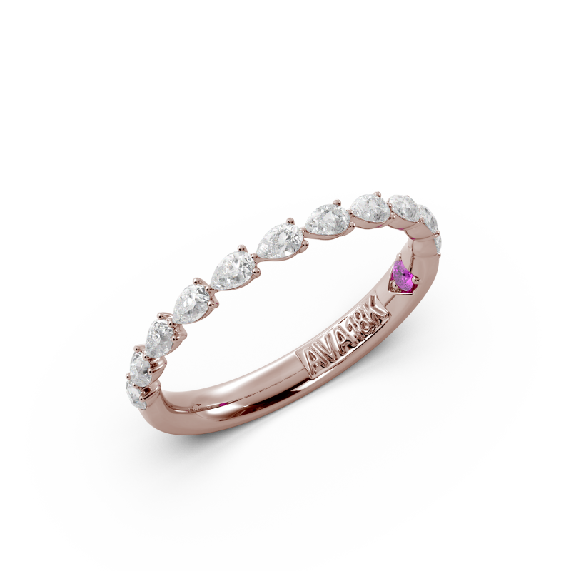 Pear Signature Cup East West Halfway Wedding Band