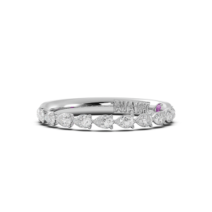 Pear Signature Cup East West Halfway Wedding Band
