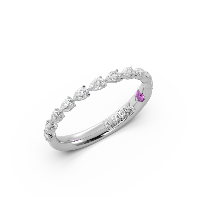 Pear Signature Cup East West Halfway Wedding Band