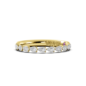 Pear Signature Cup East West Halfway Wedding Band