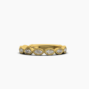 Marquise Bezel Halfway Wedding Band