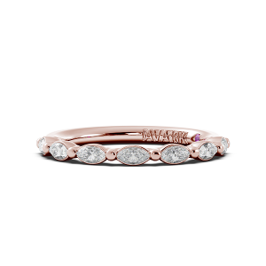 Marquise Signature Cup East West Halfway Wedding Band