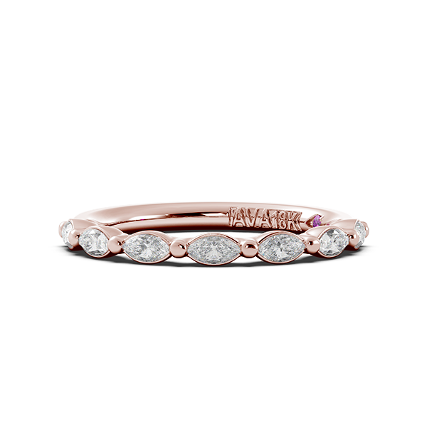 Marquise Signature Cup East West Halfway Wedding Band