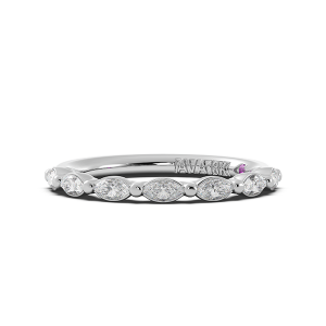 Marquise Signature Cup East West Halfway Wedding Band