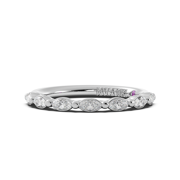 Marquise Signature Cup East West Halfway Wedding Band