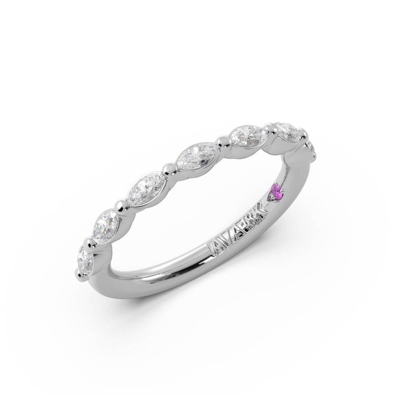 Marquise Signature Cup East West Halfway Wedding Band
