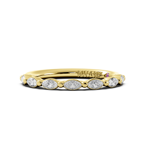 Marquise Signature Cup East West Halfway Wedding Band