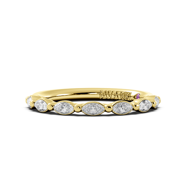 Marquise Signature Cup East West Halfway Wedding Band